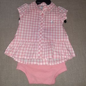 Carhartt 3pc Girls Outfit Denim/blouse/onesie